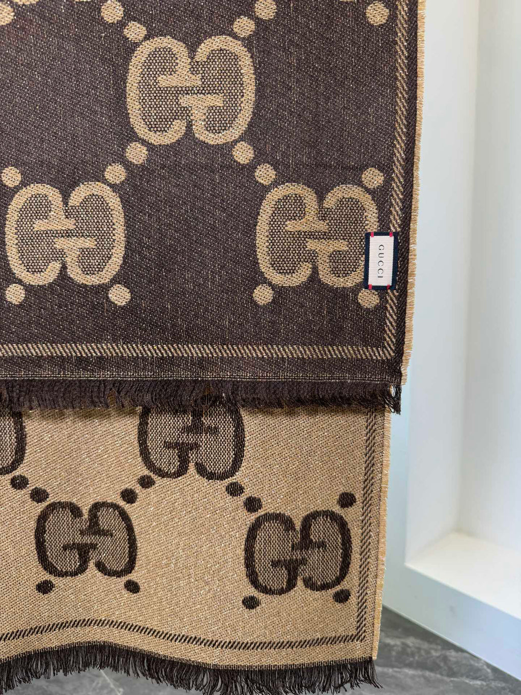 Gucci Jacquard Logo Detail Scarf - 973237668 - Photo 9