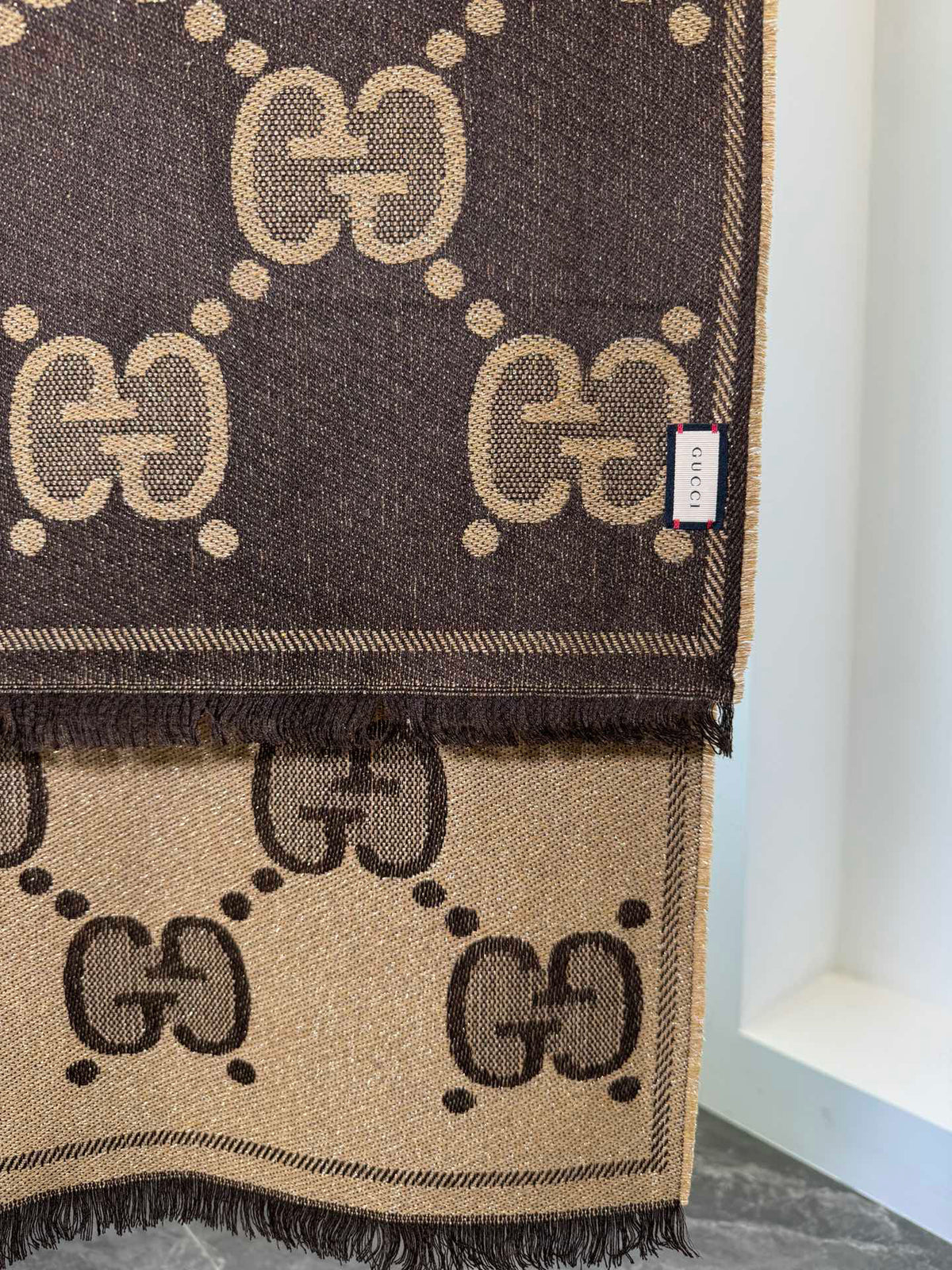 Gucci Jacquard Logo Detail Scarf - 973237668 - Photo 9